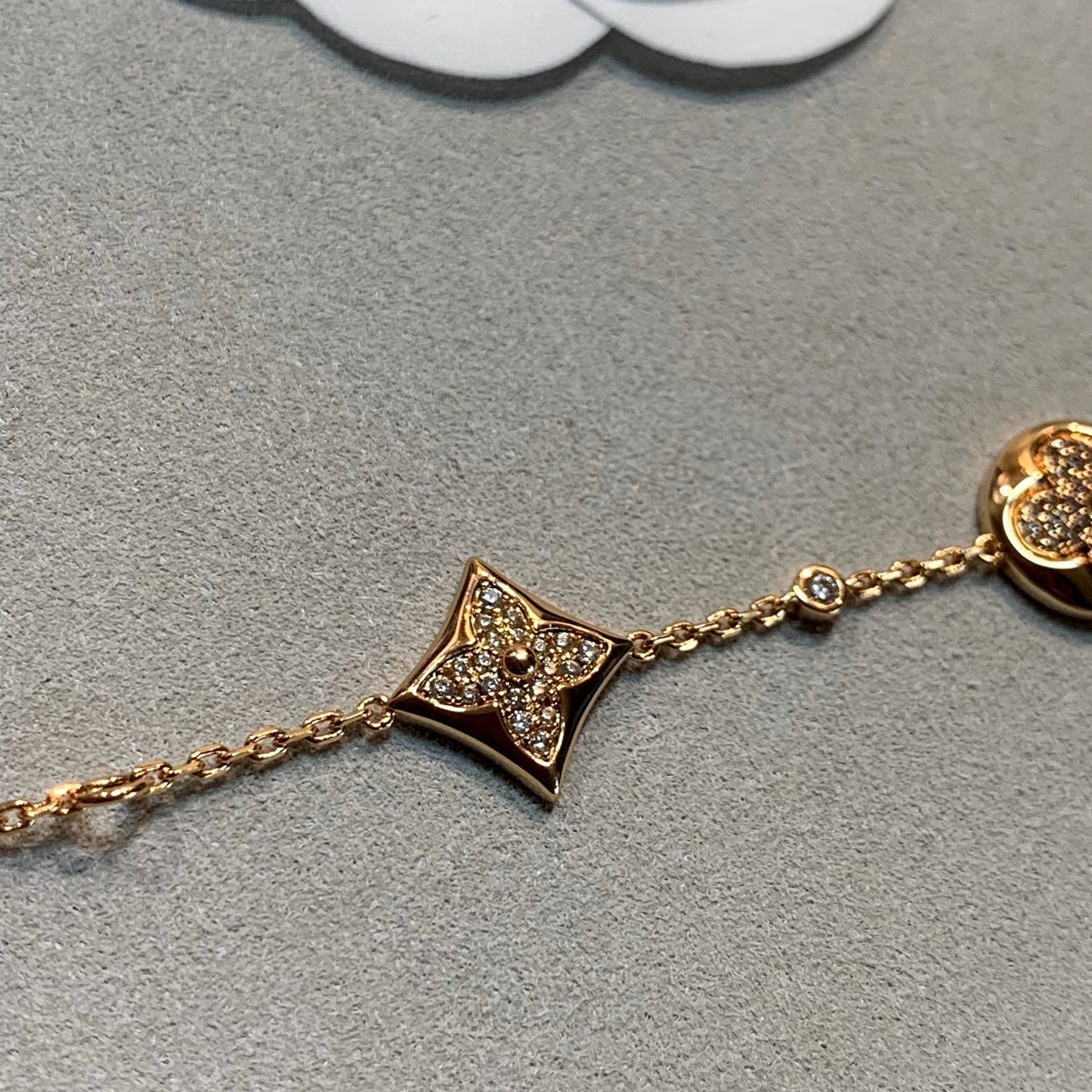 [AM]STAR AND SUN 4 MOTIFS GOLD DIAMONDS BRACELET