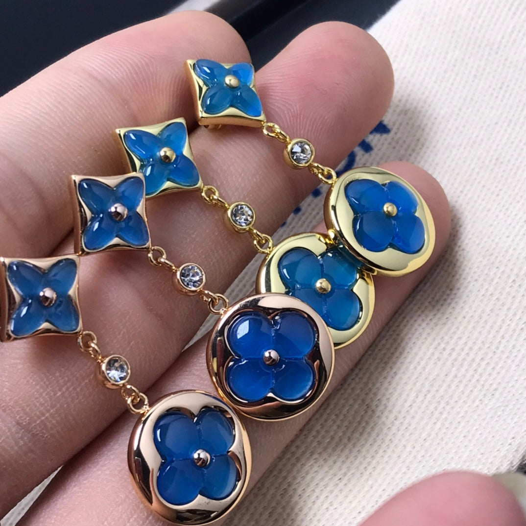 [AM]STAR AND SUN AGATE DIAMOND EARRINGS