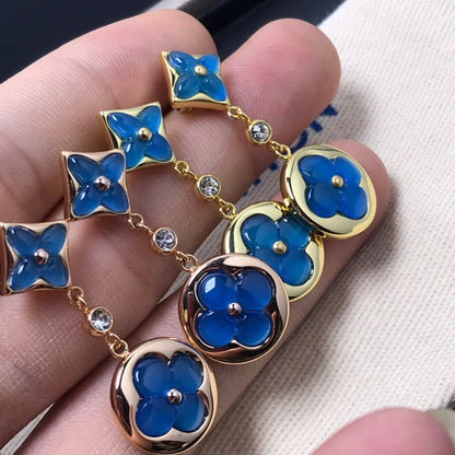 [AM]STAR AND SUN AGATE DIAMOND EARRINGS