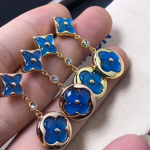 [AM]STAR AND SUN AGATE DIAMOND EARRINGS