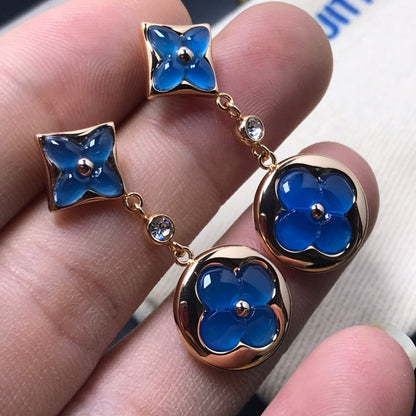 [AM]STAR AND SUN AGATE DIAMOND EARRINGS