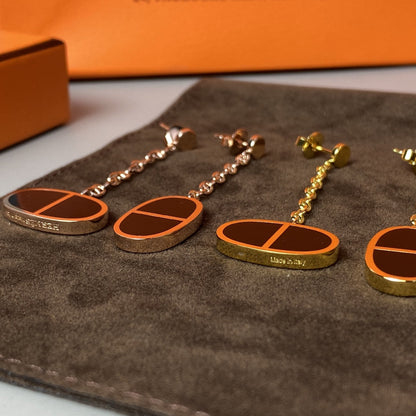 [AM]CHAINE VERSO BLACK CERAMIC EARRINGS