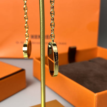 [AM]CHAINE VERSO BLACK CERAMIC EARRINGS