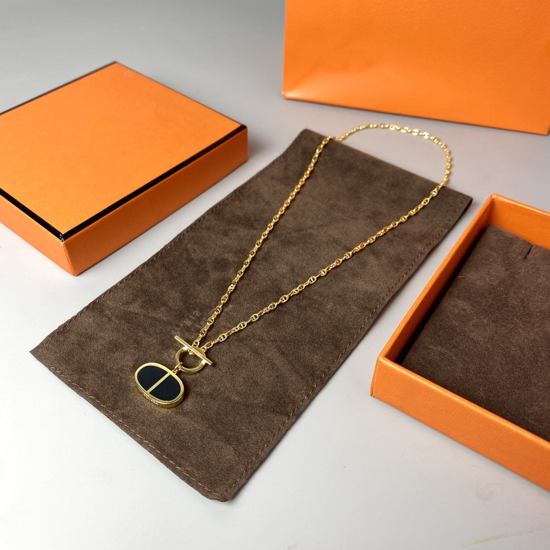 [AM]CHAINE VERSO BLACK CERAMIC NECKLACE