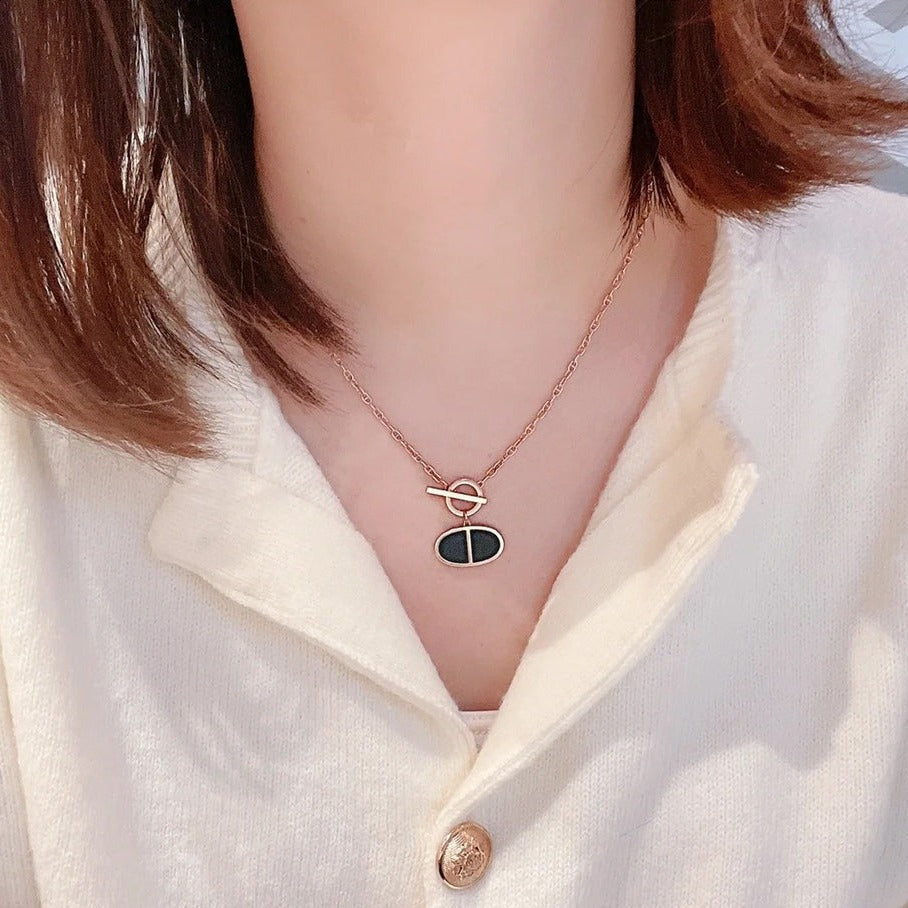 [AM]CHAINE VERSO BLACK CERAMIC NECKLACE