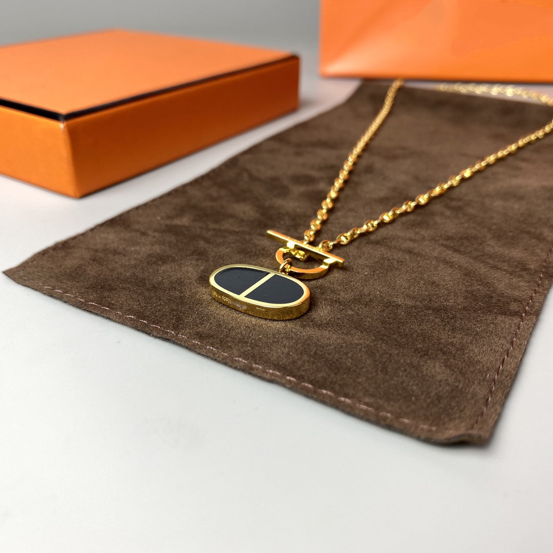 [AM]CHAINE VERSO BLACK CERAMIC NECKLACE
