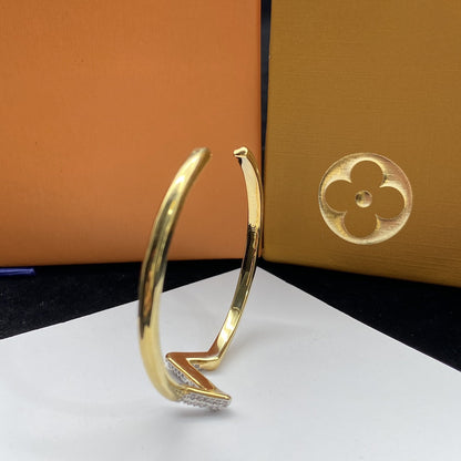 [AM]VOLTE UPSITE DOWN DIAMOND GOLD OPEN BRACELET