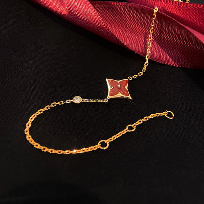 [AM]COLOR STAR CARNELIAN ROSE GOLD DIAMOND BRACELET