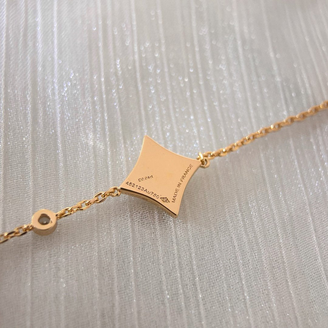 [AM]COLOR STAR CARNELIAN ROSE GOLD DIAMOND BRACELET