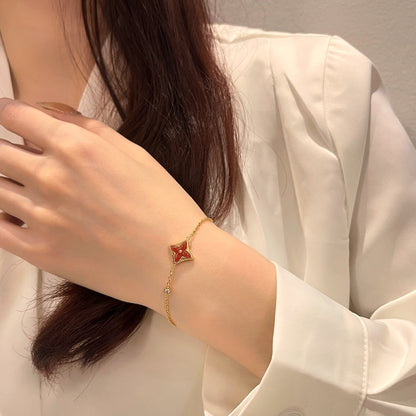[AM]COLOR STAR CARNELIAN ROSE GOLD DIAMOND BRACELET