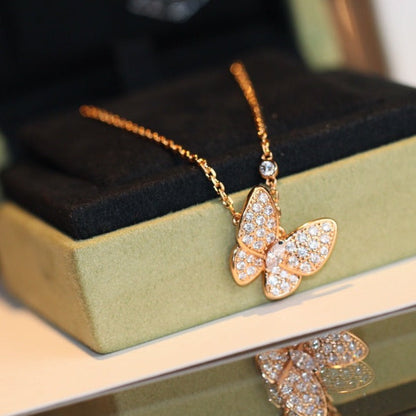 [AM]BUTTERFLY DIAMOND CHARM NECKLACE