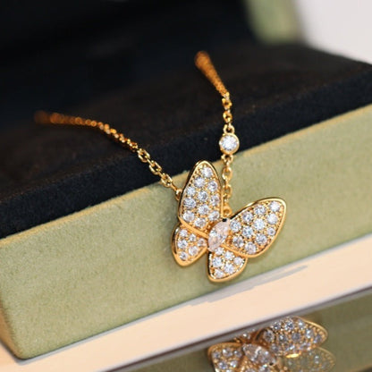 [AM]BUTTERFLY DIAMOND CHARM NECKLACE