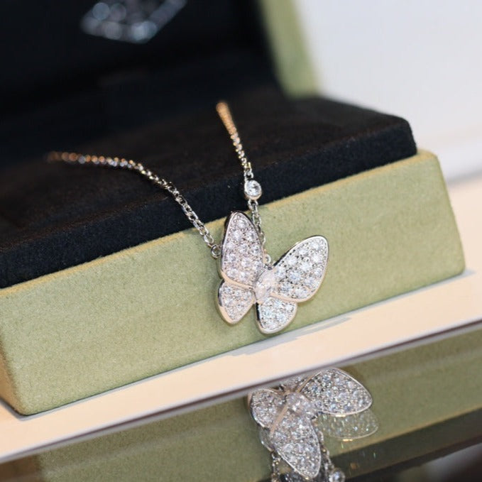 [AM]BUTTERFLY DIAMOND CHARM NECKLACE