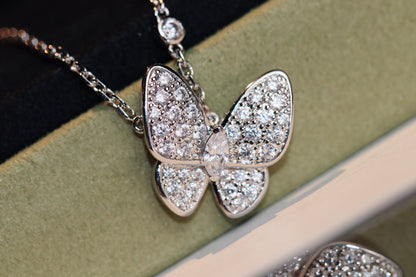 [AM]BUTTERFLY DIAMOND CHARM NECKLACE