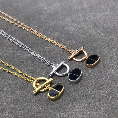 [AM]CHAINE VERSO BLACK CERAMIC  NECKLACE