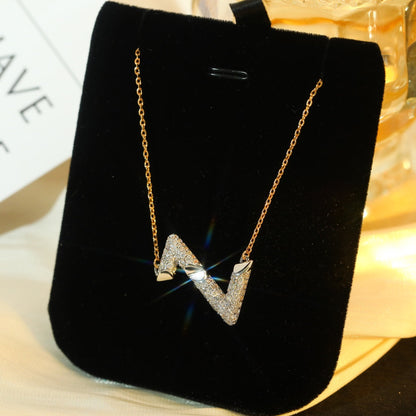 [AM]VOLT SILVER DIAMOND PEDANT NECKLACE
