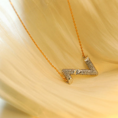 [AM]VOLT SILVER DIAMOND PEDANT NECKLACE
