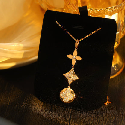 [AM]STAR AND SUN DIAMOND ROSE GOLD NECKLACE