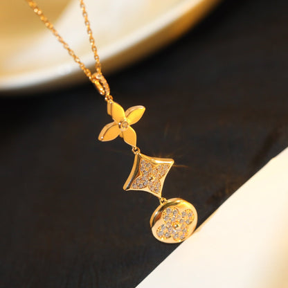 [AM]STAR AND SUN DIAMOND ROSE GOLD NECKLACE