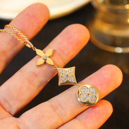 [AM]STAR AND SUN DIAMOND ROSE GOLD NECKLACE