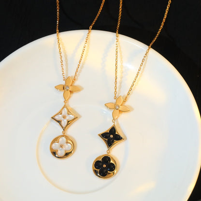 [AM]STAR AND SUN ONYX ROSE GOLD NECKLACE