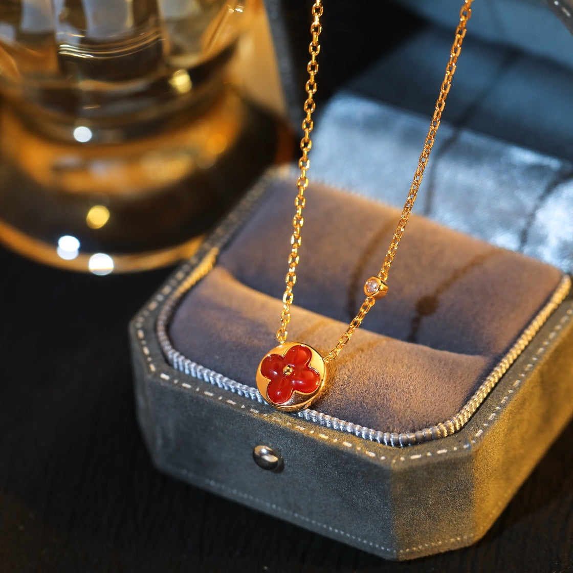 [AM]SUN PEDANT ROSE GOLD 1 DIAMOND NECKLACE