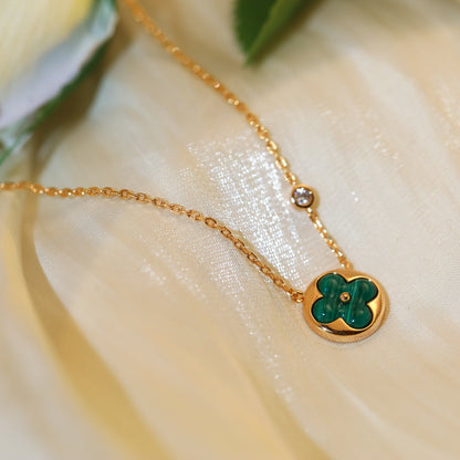 [AM]SUN PEDANT ROSE GOLD 1 DIAMOND NECKLACE