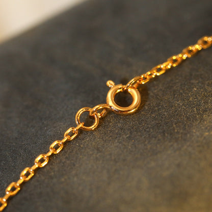 [AM]SUN PEDANT ROSE GOLD 1 DIAMOND NECKLACE