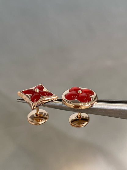 [AM]STAR AND SUN ROSE GOLD CARNELIAN STUD EARRINGS