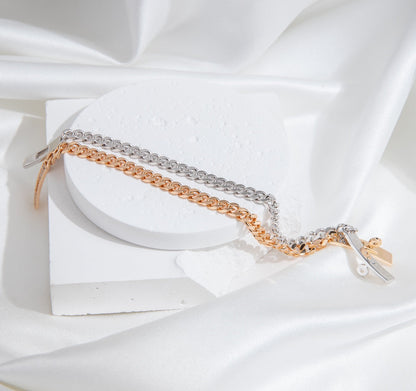 [AM]KELLY CHAIN SILVER DIAMOND BRACELET