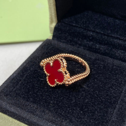 [AM]LUCKY CLOVER ROSE GOLD REVERSIBLE RING