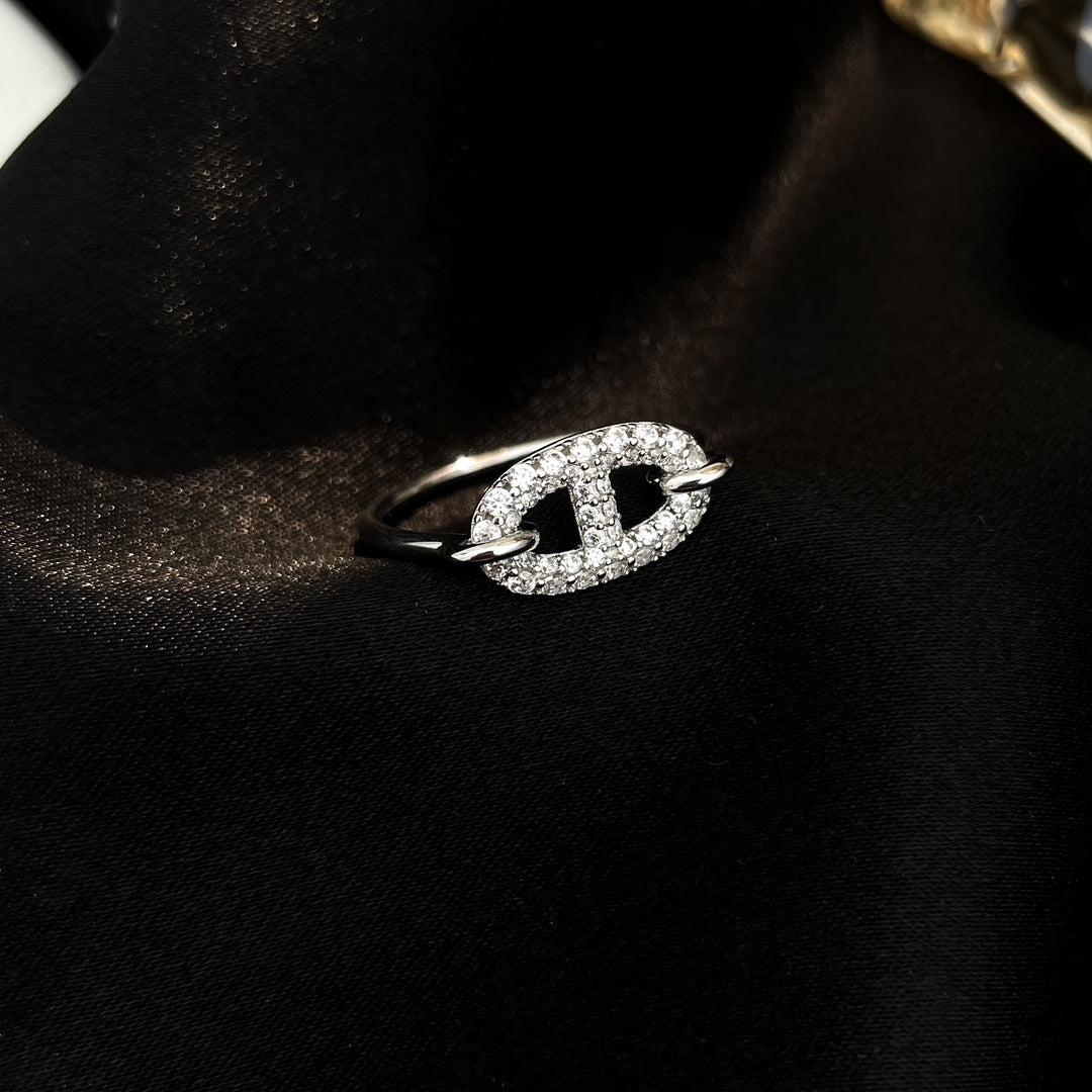 [AM]RONDE SMALL SILVER DIAMOND RING