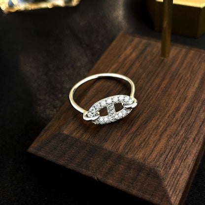 [AM]RONDE SMALL SILVER DIAMOND RING