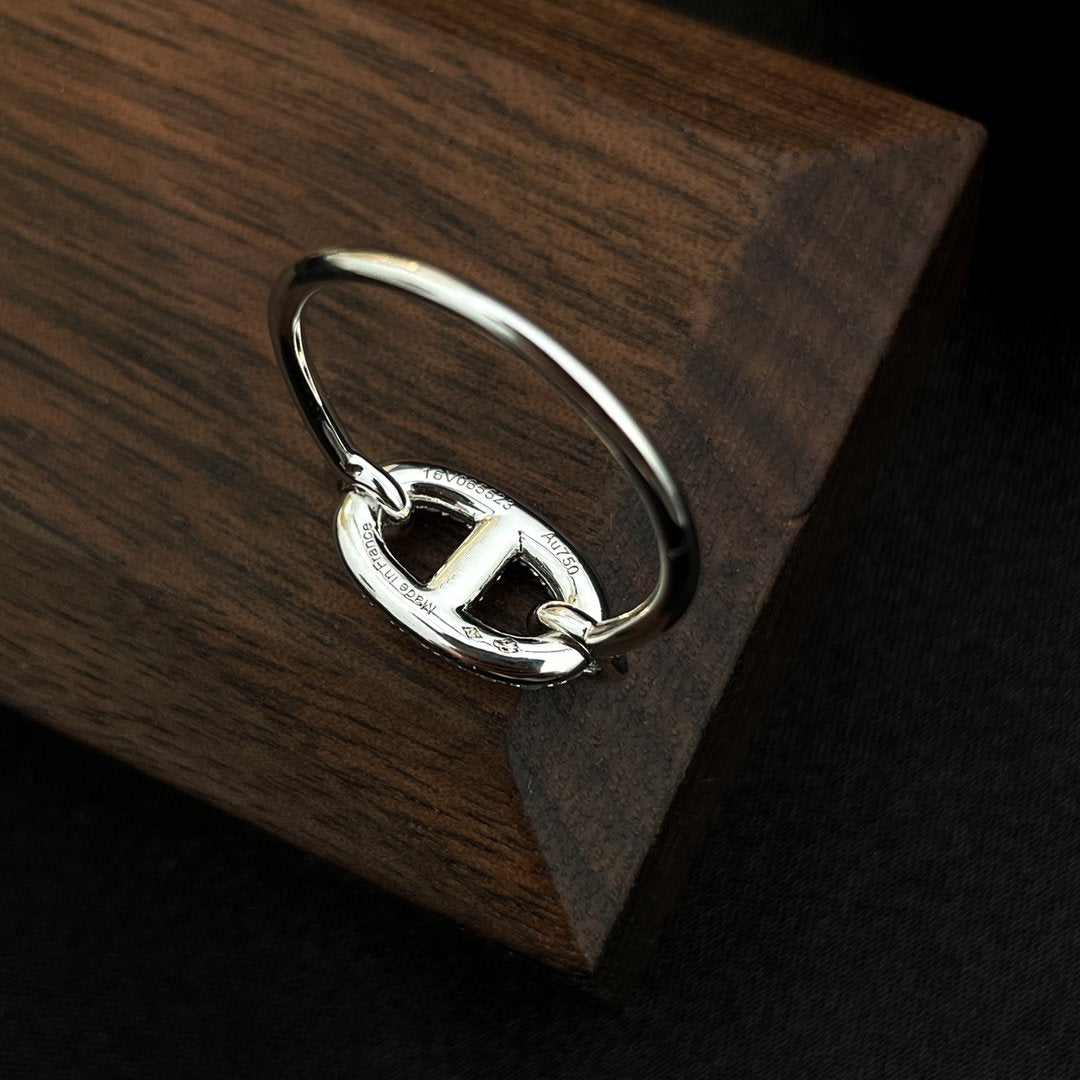 [AM]RONDE SMALL SILVER DIAMOND RING