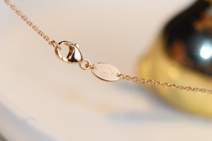 [AM]JEUX MALACHITE 1 DIAMOND ROSE GOLD NECKLACE