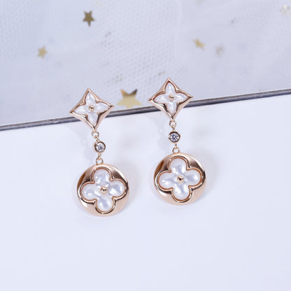 [AM]STAR AND SUN ROSE GOLD MOP DROP EARRINGS