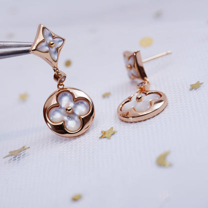 [AM]STAR AND SUN ROSE GOLD MOP DROP EARRINGS