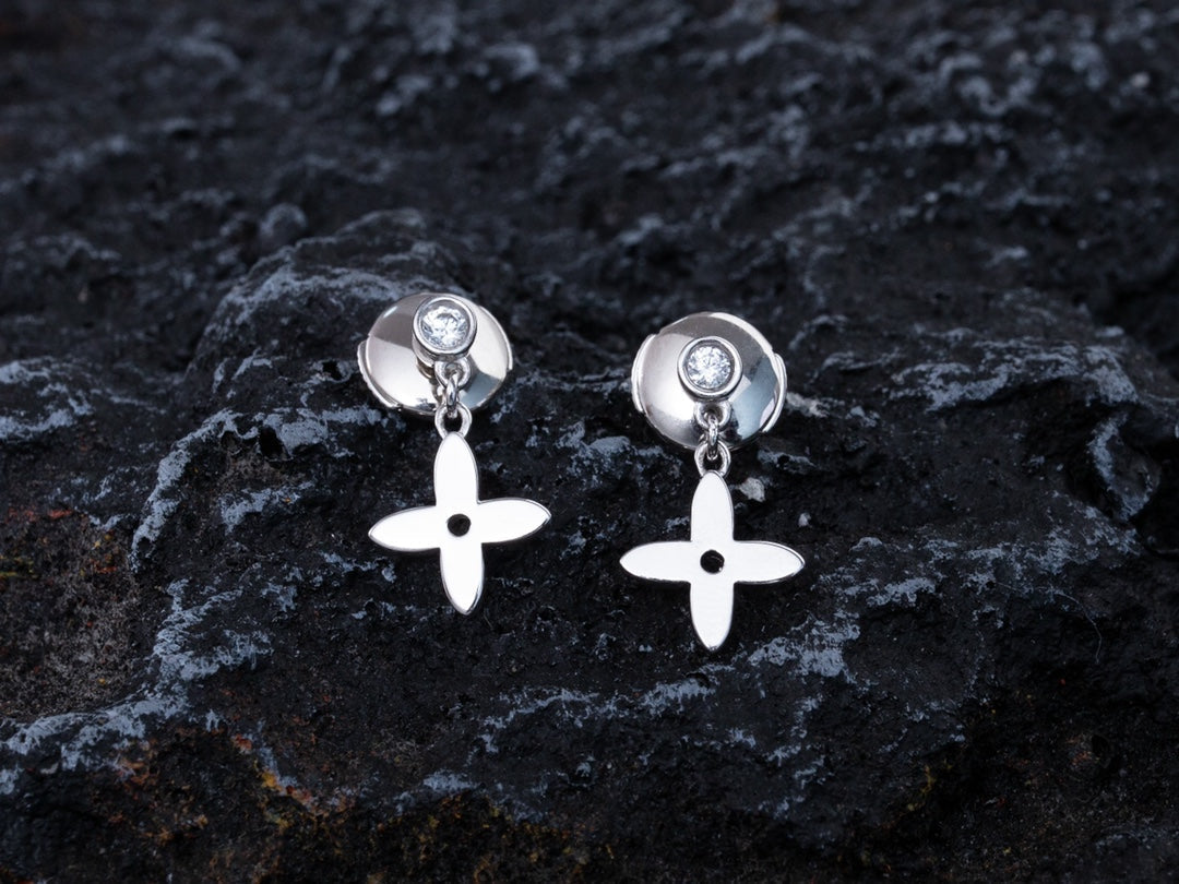 [AM]VIDYLLE SILVER DIAMOND MINI DROP EARRINGS