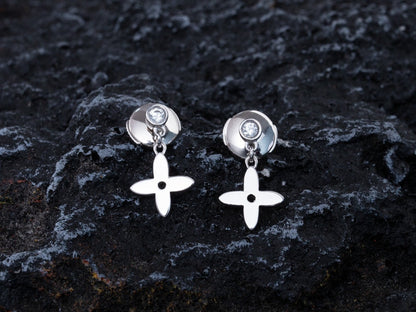 [AM]VIDYLLE SILVER DIAMOND MINI DROP EARRINGS