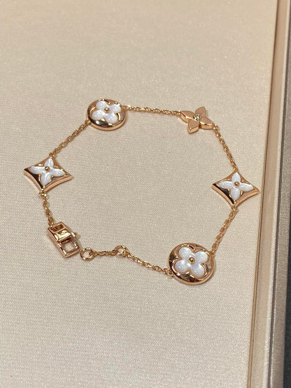 [AM]STAR AND SUN 5 MOTIF MOP ROSE GOLD BRACELET