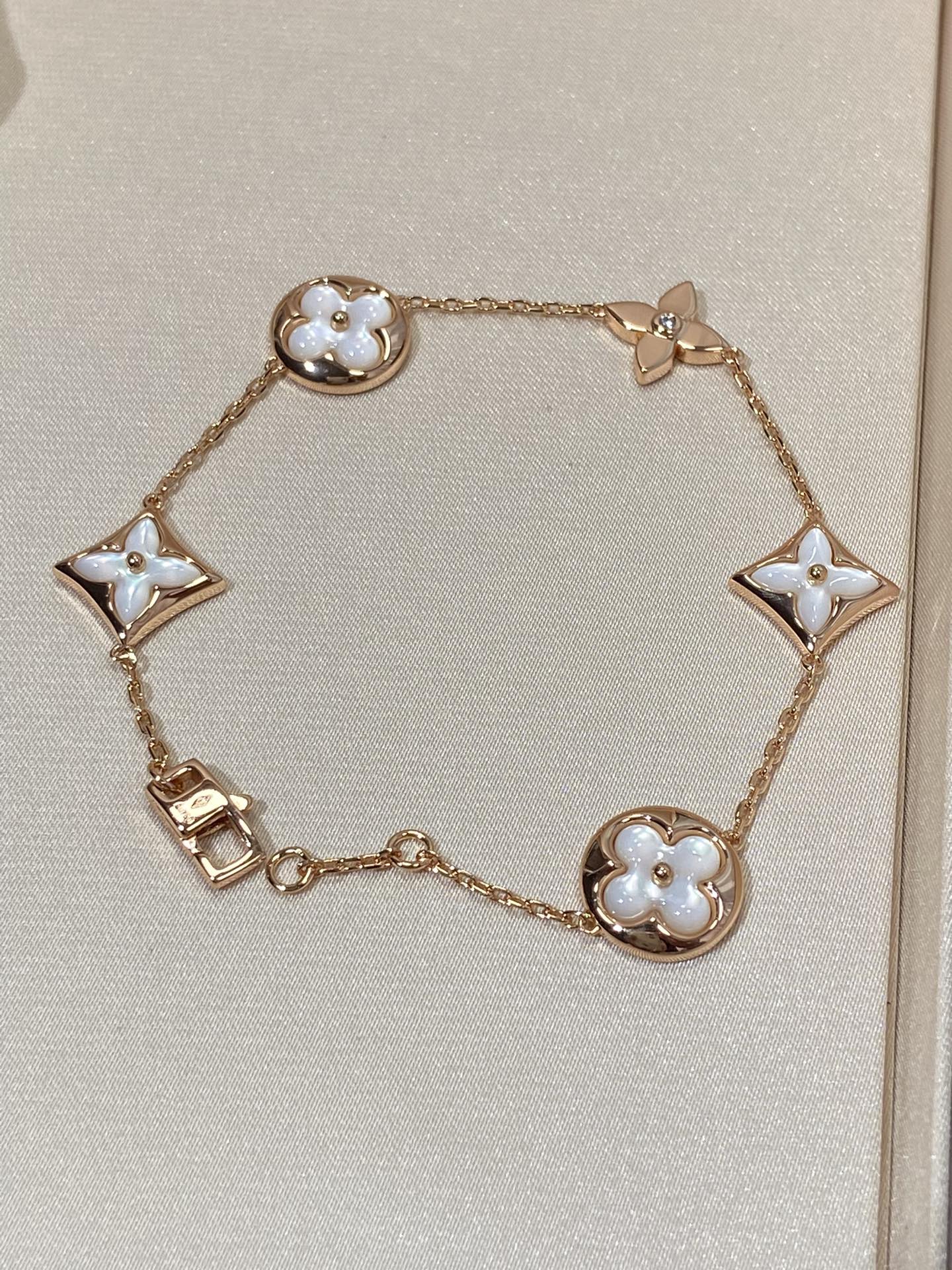 [AM]STAR AND SUN 5 MOTIF MOP ROSE GOLD BRACELET