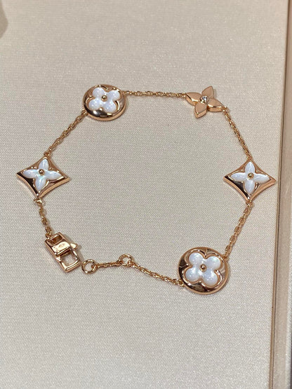 [AM]STAR AND SUN 5 MOTIF MOP ROSE GOLD BRACELET