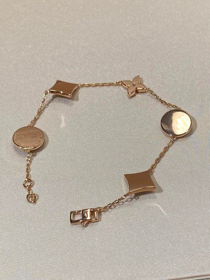 [AM]STAR AND SUN 5 MOTIF MOP ROSE GOLD BRACELET