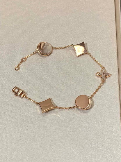 [AM]STAR AND SUN 5 MOTIF MOP ROSE GOLD BRACELET