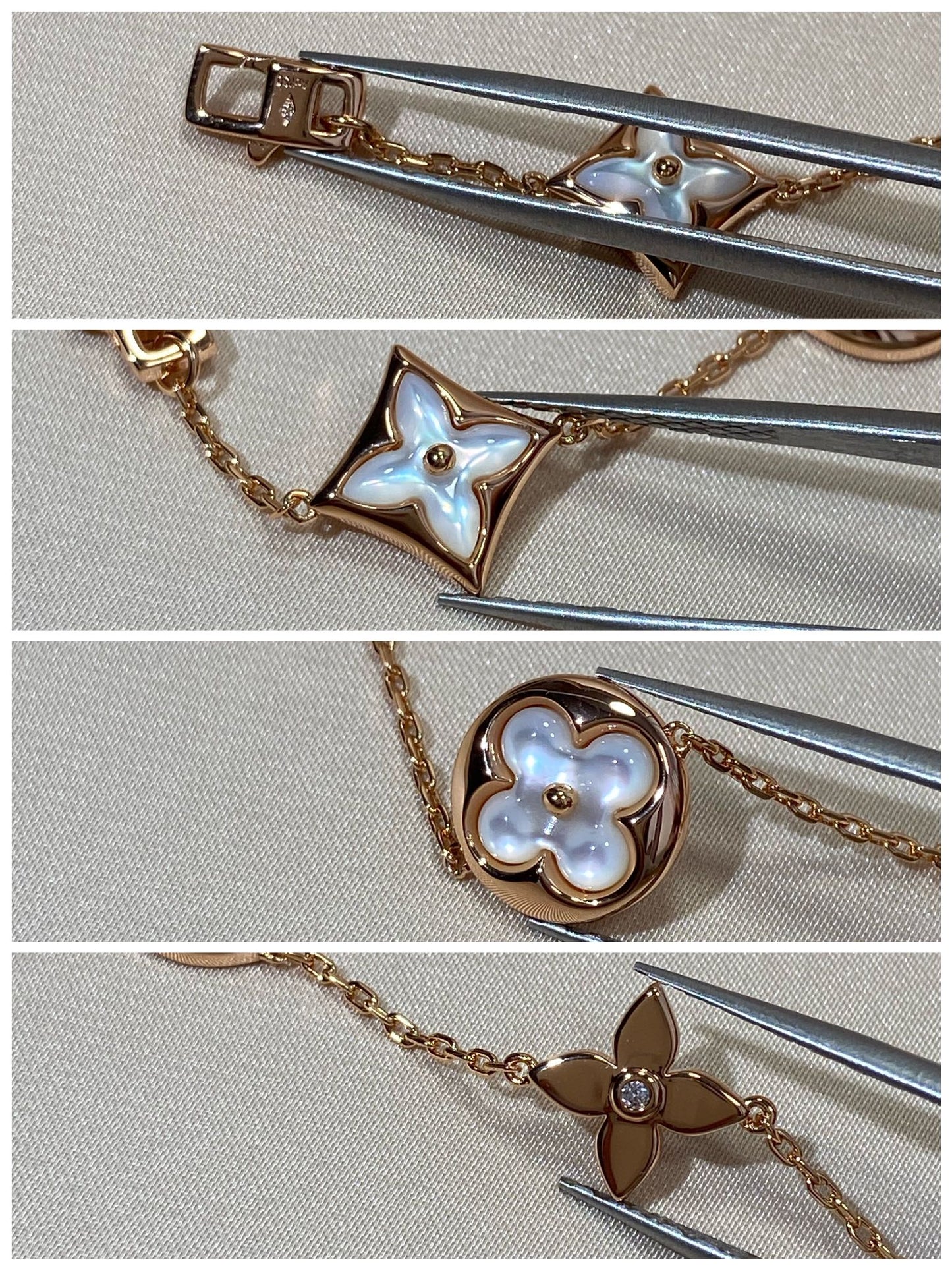 [AM]STAR AND SUN 5 MOTIF MOP ROSE GOLD BRACELET