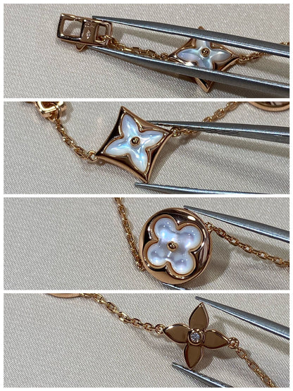 [AM]STAR AND SUN 5 MOTIF MOP ROSE GOLD BRACELET