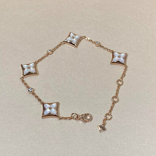 [AM]STAR 4 MOTIF MOP DIAMOND ROSE GOLD BRACELET