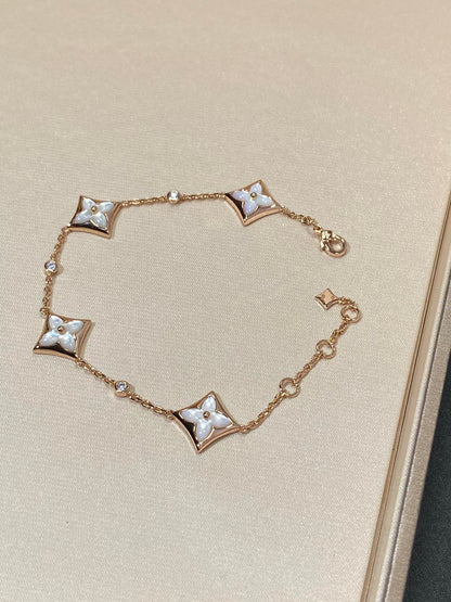 [AM]STAR 4 MOTIF MOP DIAMOND ROSE GOLD BRACELET