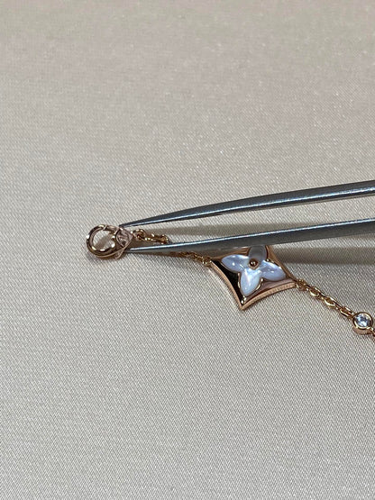 [AM]STAR 4 MOTIF MOP DIAMOND ROSE GOLD BRACELET