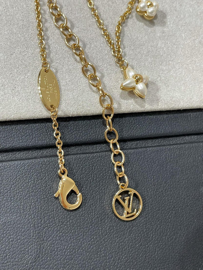 [AM]FLOWERGRAM GOLD MOP DOUBLE ROW NECKLACE